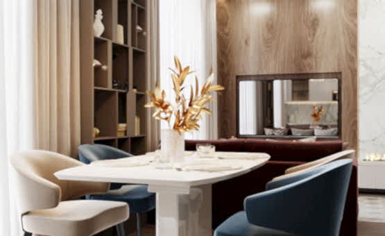 Дизайн интерьера 3-комнатной квартиры 95 кв.м. по адресу г. Алматы, ул. Авиационная, д. 77, к. 2, ЖК Алые Паруса. Фото 4