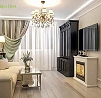 Дизайн двухкомнатной квартиры 52 кв. м в стиле неоклассика. Фото проекта